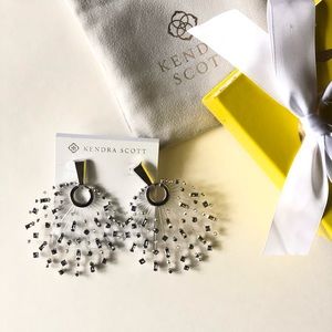 Kendra Scott Fabia Silver Earring NWT in Box